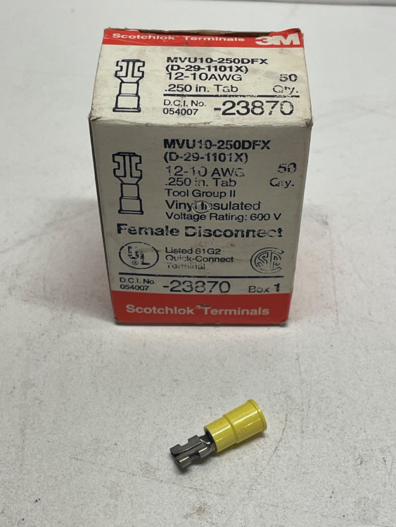 CONNECTOR VINYL INSULATED 12-10AWG .250IN TAB CONNECTOR VINYL INSULATED 12-10AWG .250IN TAB