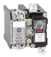 ALLEN BRADLEY 700DC-PL500Z1 700-P NEMA CONTROL RELAY, 5 N.O. CONTACTS, 10 AMP AC CONTACT RATING, 115-125V DC