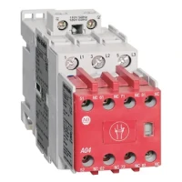 ALLEN BRADLEY 100S-C09ZJ14C SAFETY CONTACTOR, SCREW TERMINALS, 4KW/400V, COIL 2 TERMINALS, COIL TERMINALS AT LINE SIDE, CONTROL VOLTAGE 24V DC, 1 N.O. + 4 N.C. AUXILIARY CONTACT, SINGEL PACK