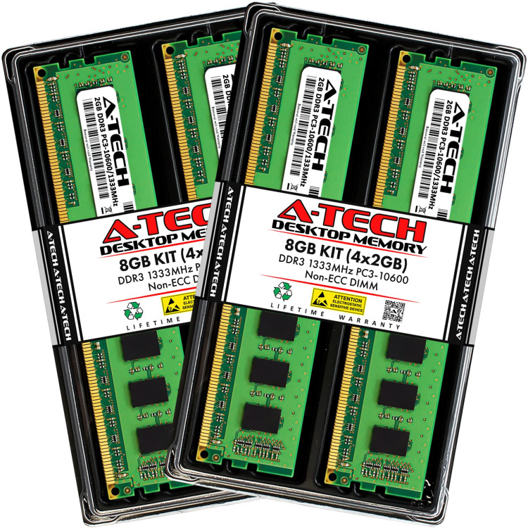8GB DDR3-1333MHz RDIMM/PC3-10600/2x4GB 2R Kit/Low-Dual Volt