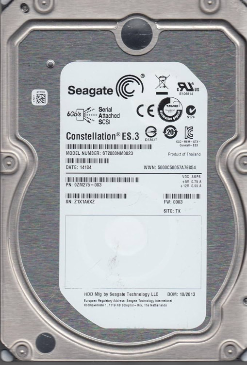 Винчестер HDD SAS Seagate 2000Gb ST2000NM0023 Винчестер HDD SAS Seagate 2000Gb ST2000NM0023