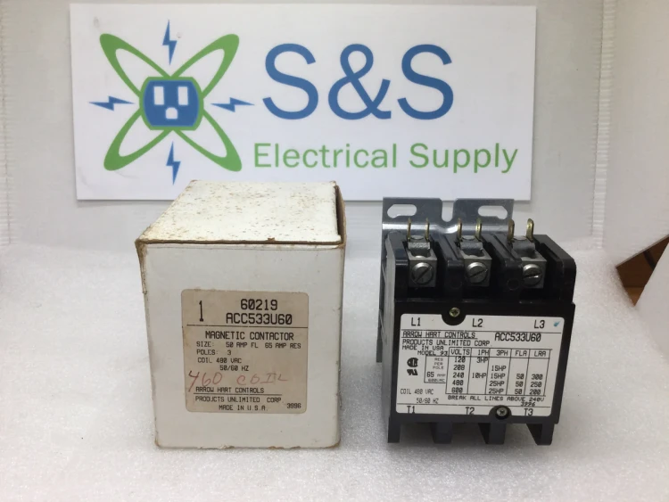 ARROW HART ACC533U20 CONTACTOR 120VAC MODEL 93 50/60HZ ARROW HART ACC533U20 CONTACTOR 120VAC MODEL 93 50/60HZ