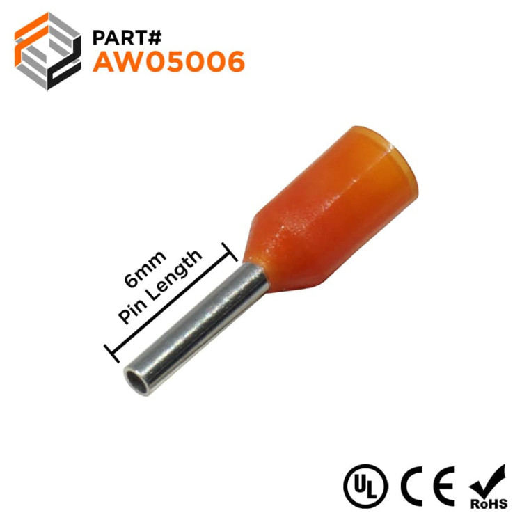 FERRULE INSULATED ORANGE AWG20 PER/EACH FERRULE INSULATED ORANGE AWG20 PER/EACH