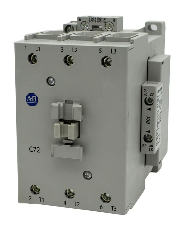 ALLEN BRADLEY 100-C72D01 CONTACTOR, SCREW TERMINALS, 40KW/400V, COIL 2 TERMINALS, COIL TERMINALS AT LINE SIDE, CONTROL VOLTAGE 110V 50HZ / 120V 60HZ, 1 N.C. AUXILIARY CONTACT, SINGEL PACK ALLEN BRADLEY 100-C72D01 CONTACTOR, SCREW TERMINALS, 40KW/400V, COIL 2 TERMINALS, COIL TERMINALS AT LINE SIDE, CONTROL VOLTAGE 110V 50HZ / 120V 60HZ, 1 N.C. AUXILIARY CONTACT, SINGEL PACK