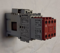 ALLEN BRADLEY 100S-C12ZJ14C SAFETY CONTACTOR, SCREW TERMINALS, 5.5KW/400V, COIL 2 TERMINALS, COIL TERMINALS AT LINE SIDE, CONTROL VOLTAGE 24V DC, 1 N.O. + 4 N.C. AUXILIARY CONTACT, SINGEL PACK
