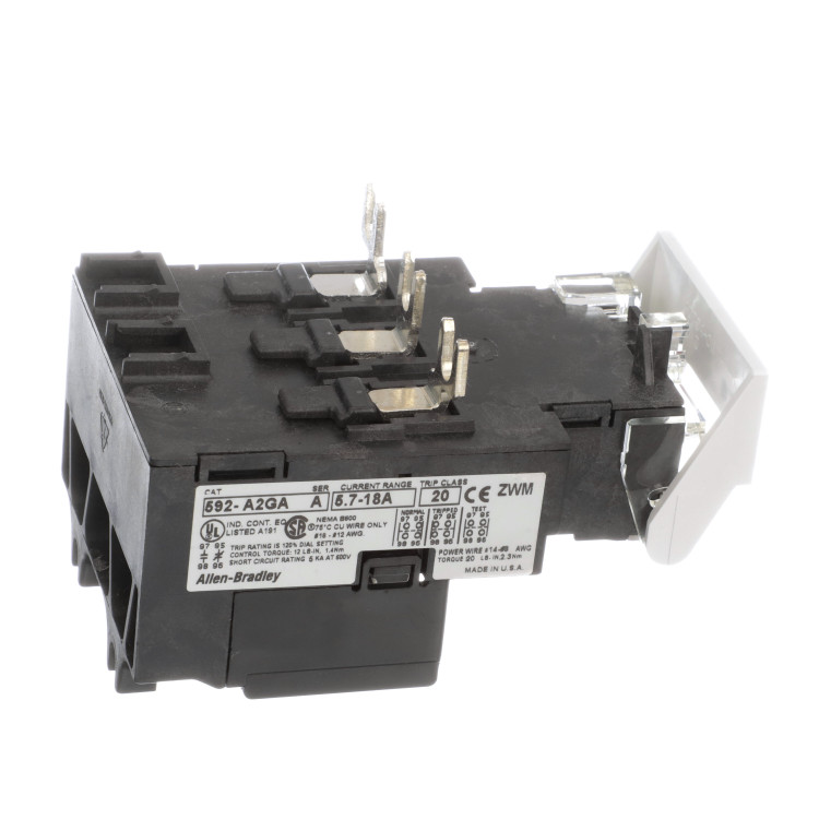 ALLEN BRADLEY 592-A2GA SMP-1 SOLID-STATE OLR, 3 PHASE, MANUAL RESET, 5.7-18A, CLASS 20 ALLEN BRADLEY 592-A2GA SMP-1 SOLID-STATE OLR, 3 PHASE, MANUAL RESET, 5.7-18A, CLASS 20