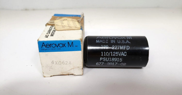 AEROVOX PSU18915 CAPACITOR 189-227MFD 110/125VAC FOR AC MOTOR START