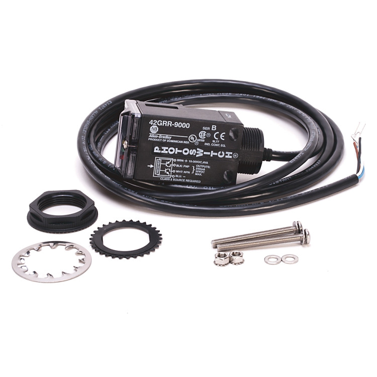 ALLEN BRADLEY 42GDR-9000 PHOTOELECTRIC SENSORS, DIAGNOSTIC, TRANSMITTED BEAM, 10 - 30 VDC, SELECTABLE NPN/PNP, 5 MS, RECEIVER LIGHT OR DARK, CABLE 2 M ALLEN BRADLEY 42GDR-9000 PHOTOELECTRIC SENSORS, DIAGNOSTIC, TRANSMITTED BEAM, 10 - 30 VDC, SELECTABLE NPN/PNP, 5 MS, RECEIVER LIGHT OR DARK, CABLE 2 M