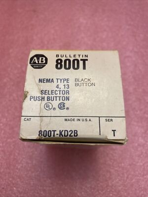 ALLEN BRADLEY 800T-KD2B PUSHBUTTON 30.5MM BLACK ALLEN BRADLEY 800T-KD2B PUSHBUTTON 30.5MM BLACK