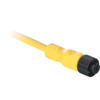 ALLEN BRADLEY 889D-F4UC-5 CONNECTION SYSTEM, DC MICRO, CORDSET, YELLOW PUR, STRAIGHT FEMALE, 4 PIN, 22AWG, 5 M