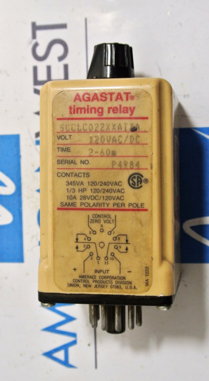 AGASTAT SCCLC022XXQDXA TIMING RELAY 2-60S 12VDC