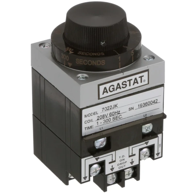 AGASTAT 1423162-7 TIME DELAY RELAY 10AMP 240VAC DPDT 5-50SECOND AGASTAT 1423162-7 TIME DELAY RELAY 10AMP 240VAC DPDT 5-50SECOND