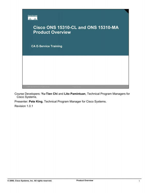 Rel. 8.5.0 SW, Pre-loaded on 15310-CL