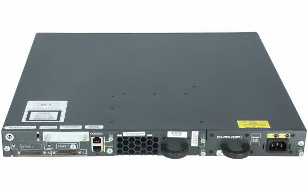 Catalyst 3750E 24 10/100/1000 + 2*10GE(X2),265W DC, IPB s/w