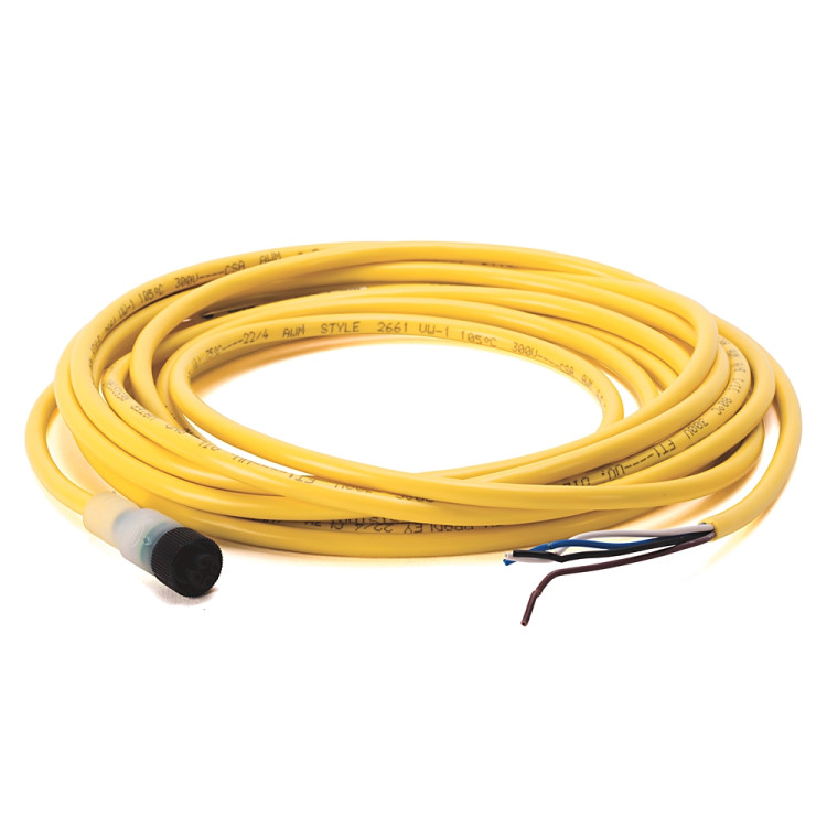 ALLEN BRADLEY 889D-B4AC-5 CONNECTION SYSTEM, DC MICRO, CORDSET FEMALE, 4 PIN, STRAIGHT, LED, 22AWG, 300 V, 3 A, MOLDED OIL-RESISTANT PVC, 5 M