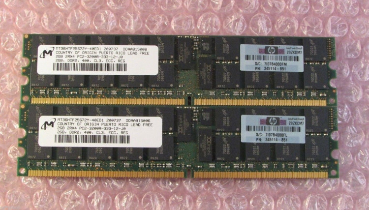 4GB Advanced ECC PC2-3200 DDR2 SDRAM DIMM Dual Rank Memory Kit (2 x 2 GB) (360G4p,380G4,350G4p,570G3/G4,580G3/G4)