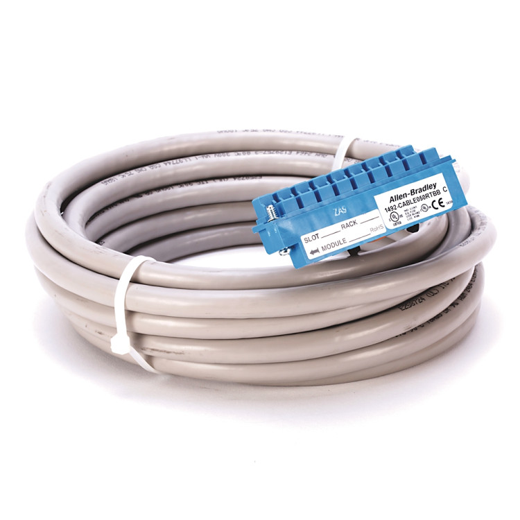 ALLEN BRADLEY 1492-CABLE050R-TBB PRE-WIRED CABLE FOR DIGITAL I/O MODULES, CABLE TYPE RTBB, 20 CONDUCTOR (2 NOT CONNECTED TO THE RTB), 18 AWG, W/ 1746-RT25B CONNECTOR, 5.0 METER (16.4 FEET)