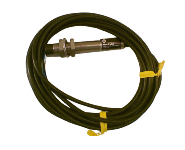 ALLEN BRADLEY 871T-R4B12 PROXIMITY SENSOR, 3-WIRE DC STANDARD BARREL, 12MM DIAMETER, UNSHIELDED, TUBULAR:STAINLESS STEEL, 4MM SENSING DISTANCE, N.O., SINK (NPN) OUTPUT, PVC CA ALLEN BRADLEY 871T-R4B12 PROXIMITY SENSOR, 3-WIRE DC STANDARD BARREL, 12MM DIAMETER, UNSHIELDED, TUBULAR:STAINLESS STEEL, 4MM SENSING DISTANCE, N.O., SINK (NPN) OUTPUT, PVC CA