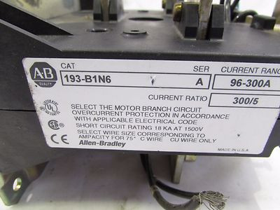 ALLEN BRADLEY 193-B1N6 RELAY,OVERLOAD 600V AC MAX ALLEN BRADLEY 193-B1N6 RELAY,OVERLOAD 600V AC MAX