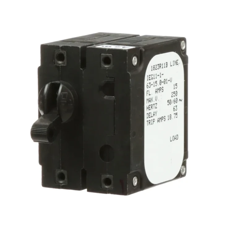 AIRPAX IEG11-1-63-15.0-01-V CIRCUIT BREAKER 15AMP 2POLE 250VAC 50/60HZ AIRPAX IEG11-1-63-15.0-01-V CIRCUIT BREAKER 15AMP 2POLE 250VAC 50/60HZ