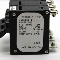 AIRPAX IEGH6617230001V CIRCUIT BREAKER, HYD-MAG, 2P, 240V, 30A; INPUT VOLTAGE VAC:240V; NO. OF POLES:2; CURRENT RATING:30A; INTERRUPTING CAPACITY:7.5KA; DIELECTRIC STRENGTH: