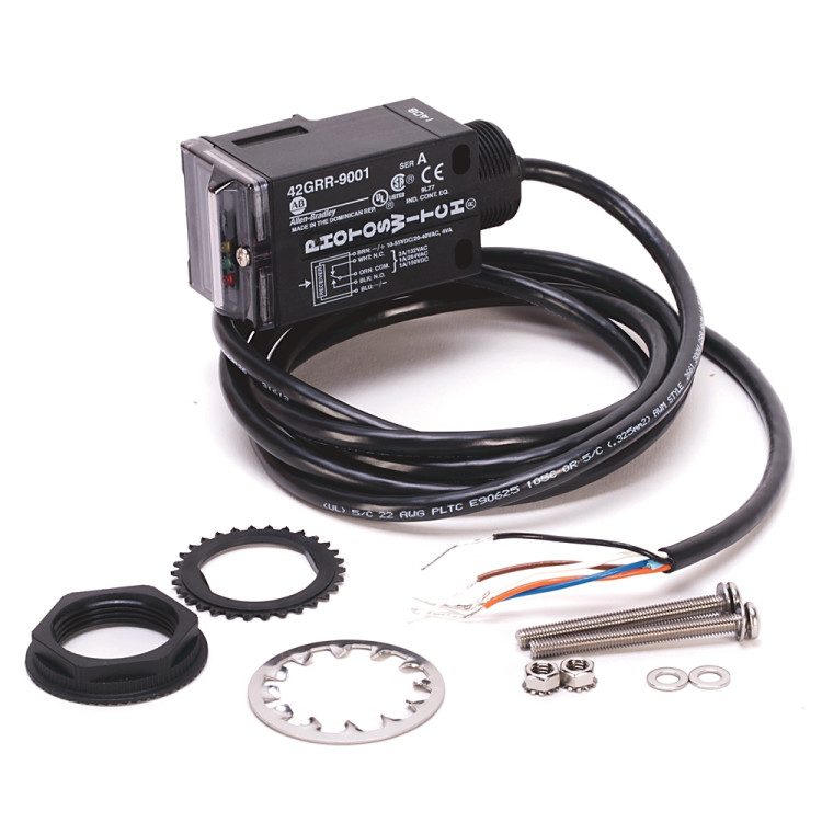 ALLEN BRADLEY 42GRR-9001 PHOTOELECTRIC SENSORS, TRANSMITTED BEAM, STANDARD AND TIMING, STANDARD ON/OFF, RELAY OUTPUT, 10 - 55 VDC OR 20 - 40 VAC, LIGHT/DARK SELECTABLE, SPDT EM RELAY, CABLE 2 M ALLEN BRADLEY 42GRR-9001 PHOTOELECTRIC SENSORS, TRANSMITTED BEAM, STANDARD AND TIMING, STANDARD ON/OFF, RELAY OUTPUT, 10 - 55 VDC OR 20 - 40 VAC, LIGHT/DARK SELECTABLE, SPDT EM RELAY, CABLE 2 M