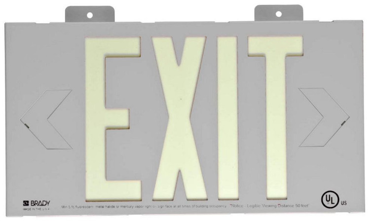 BRADY 112653B (112653) WALL MOUNTED EXIT SIGN SILVER BRADY 112653B (112653) WALL MOUNTED EXIT SIGN SILVER