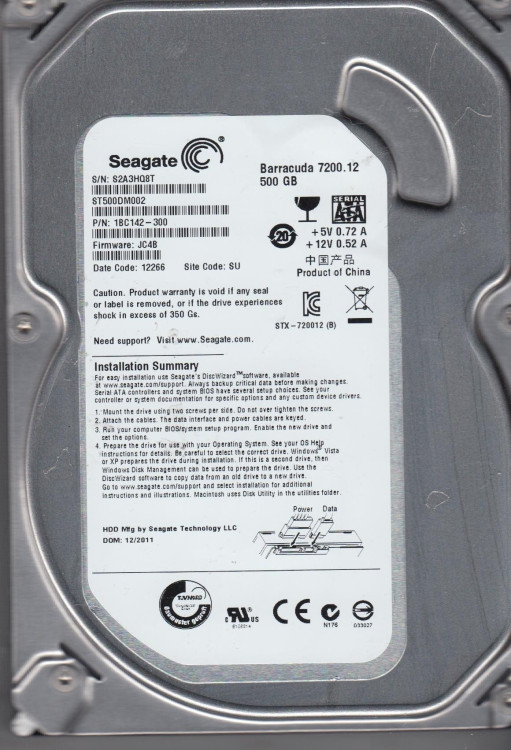 HDD 500Gb Seagate SATA-3 7200 rpm 16Mb ST500DM002 HDD 500Gb Seagate SATA-3 7200 rpm 16Mb ST500DM002