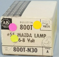 ALLEN BRADLEY 800T-N30 LAMP,INCANDESCENT6.3V 0.9 WATTS