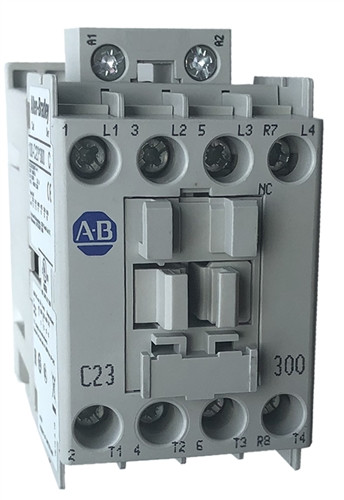 ALLEN BRADLEY 100-C23D300 CONTACTOR, SCREW TERMINALS, 11KW/400V, COIL 2 TERMINALS, COIL TERMINALS AT LINE SIDE, CONTROL VOLTAGE 110V 50HZ / 120V 60HZ, 3 N.O. + 1 N.C. MAIN POLES, SINGEL PACK