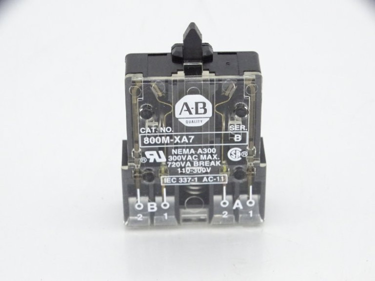ALLEN BRADLEY 800M-XA7 800M CONTACT BLOCKS, STANDARD, QUICK CONNECT, 1 N.C.L.B - 1 N.C ALLEN BRADLEY 800M-XA7 800M CONTACT BLOCKS, STANDARD, QUICK CONNECT, 1 N.C.L.B - 1 N.C