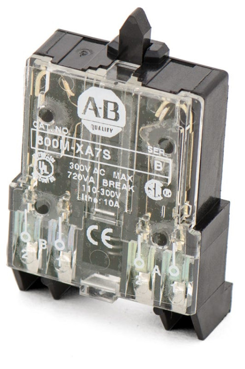 ALLEN BRADLEY 800M-XA7S 800M CONTACT BLOCKS, STANDARD, SMALL SCREW TERMINAL WITH PRESSURE PLATES, 1 N.C.L.B - 1 N.C ALLEN BRADLEY 800M-XA7S 800M CONTACT BLOCKS, STANDARD, SMALL SCREW TERMINAL WITH PRESSURE PLATES, 1 N.C.L.B - 1 N.C