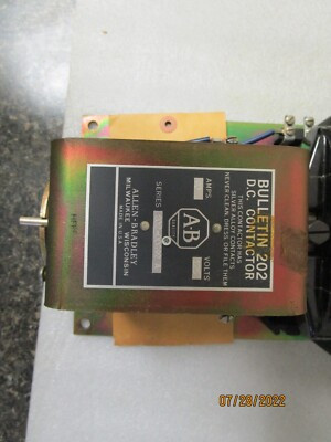 ALLEN BRADLEY 202-BAH92 CONTACTOR DC 250V MAX 22.5-25AMP ALLEN BRADLEY 202-BAH92 CONTACTOR DC 250V MAX 22.5-25AMP