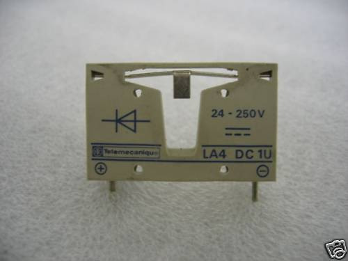 GROUPE SCHNEIDER LA4-DC1U SUPPRESSOR 24-250VDC FOR CONTACTOR RELAY IEC GROUPE SCHNEIDER LA4-DC1U SUPPRESSOR 24-250VDC FOR CONTACTOR RELAY IEC