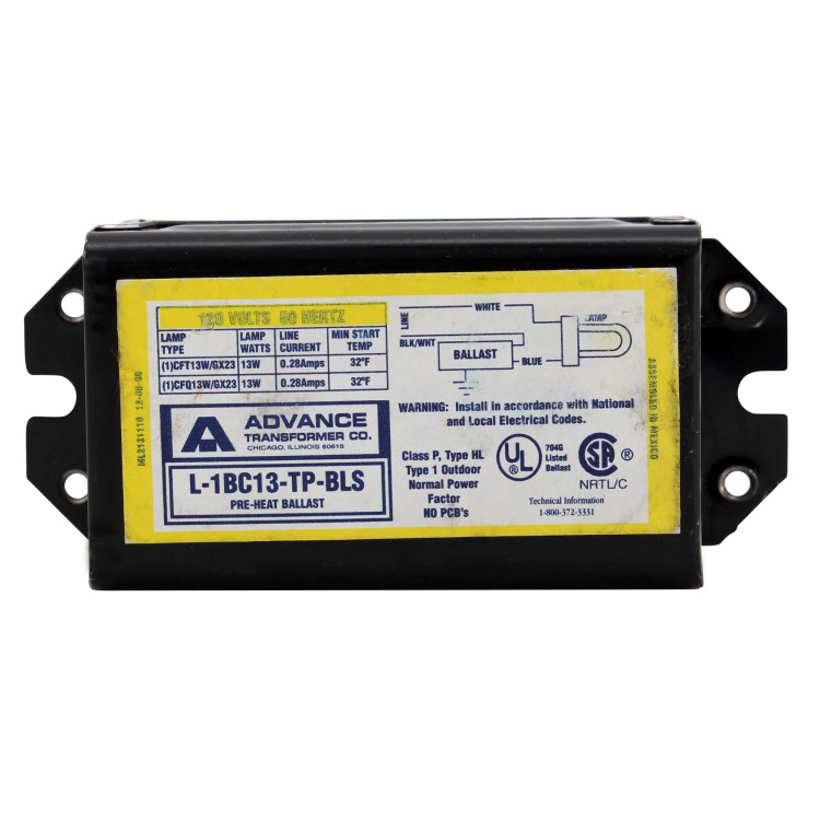 ADVANCE BALLAST REB113M6EL35M ELE BALLAST (1) 13W CFL (4-PIN) 120V