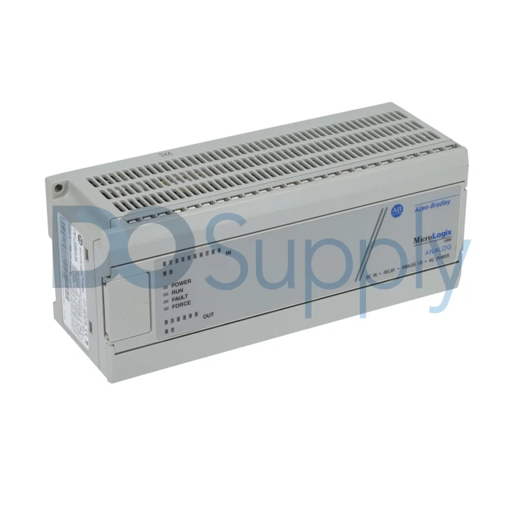 ALLEN BRADLEY 1761-L20BWA-5A MICROLOGIX 1000, 120/240V AC POWER, (12) 24V DC DIGITAL INPUTS, (4) ANALOG INPUTS, (8) RELAY OUTPUTS, (1) ANALOG OUTPUT