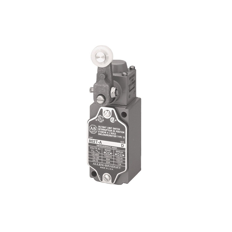 ALLEN BRADLEY 802T-ALPJ9 LIMIT SWITCH, NEMA TYPE 4 AND 13 OILTIGHT CONSTRUCTION, PLUG-IN, LEVER TYPE, SPRING RETURN, LOW OPERATING TORQUE, 2-CIRCUIT, CW AND CCW OPERATION, WHO ALLEN BRADLEY 802T-ALPJ9 LIMIT SWITCH, NEMA TYPE 4 AND 13 OILTIGHT CONSTRUCTION, PLUG-IN, LEVER TYPE, SPRING RETURN, LOW OPERATING TORQUE, 2-CIRCUIT, CW AND CCW OPERATION, WHO
