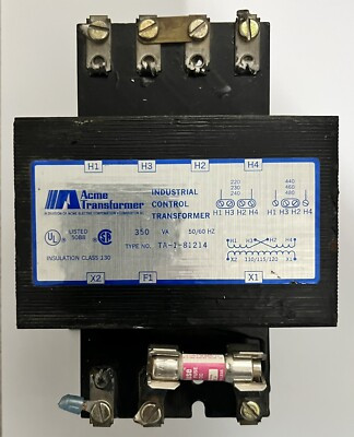 ACME ELECTRIC TA-1-81214 TRANSFORMER 350VA 240/480V 50/60HZ ACME ELECTRIC TA-1-81214 TRANSFORMER 350VA 240/480V 50/60HZ