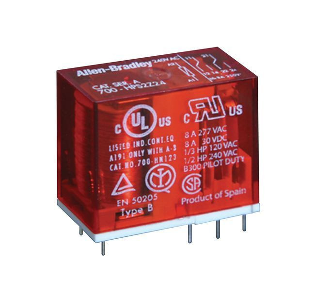 ALLEN BRADLEY 700-HPX2A1 Slim Line Relay with "PIN Style" Terminations, 700-HP General Purpose PCB PIN Style Relay, 8 A, 2 Pole, DPDT, 120V 50/60Hz ALLEN BRADLEY 700-HPX2A1 Slim Line Relay with "PIN Style" Terminations, 700-HP General Purpose PCB PIN Style Relay, 8 A, 2 Pole, DPDT, 120V 50/60Hz