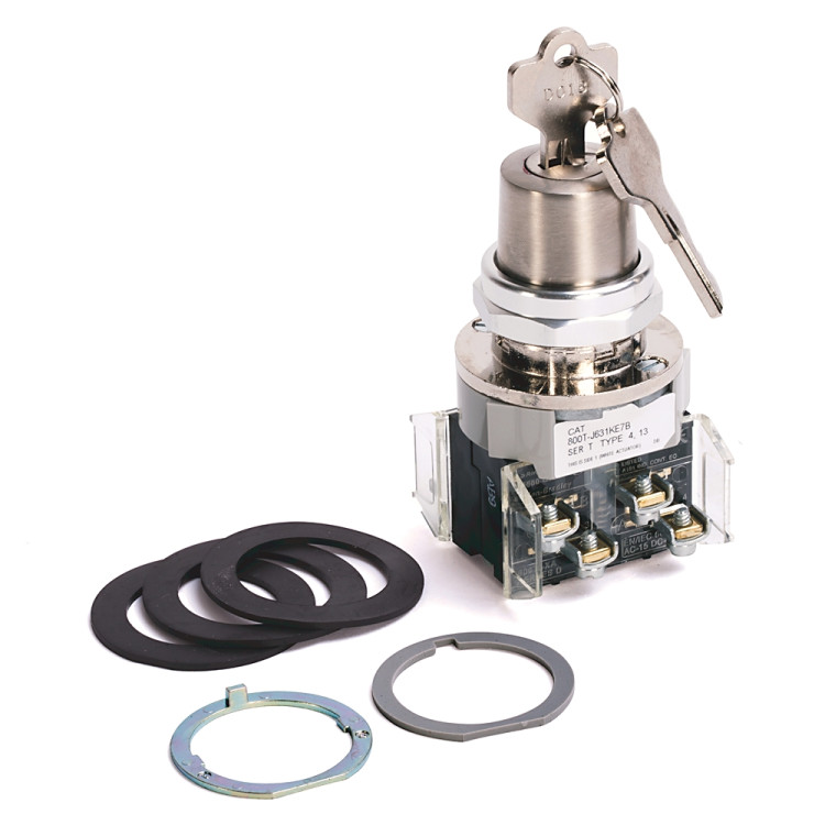 ALLEN BRADLEY 800T-J631KE7B 30.5MM TYPE 4/13 3 POS. CYL. LOCK SEL. SWITCH, SPRING RTN FR/ BOTH, LOCK CENTER, STD. KEY, D018 KEY ALLEN BRADLEY 800T-J631KE7B 30.5MM TYPE 4/13 3 POS. CYL. LOCK SEL. SWITCH, SPRING RTN FR/ BOTH, LOCK CENTER, STD. KEY, D018 KEY