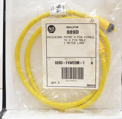 ALLEN BRADLEY 889D-F4WEDM-1 PATCHCORD DC MICRO MALE/FEMALE 4 PIN 1METRE ALLEN BRADLEY 889D-F4WEDM-1 PATCHCORD DC MICRO MALE/FEMALE 4 PIN 1METRE