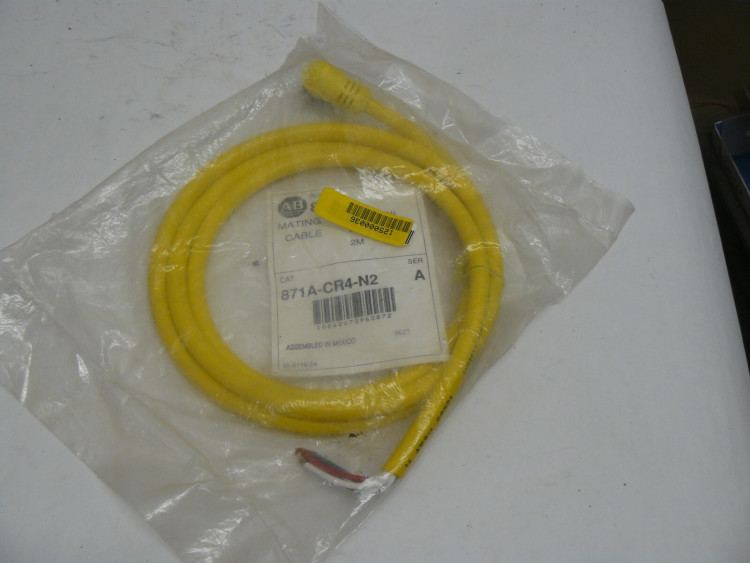 ALLEN BRADLEY 871A-CR4-N2 CORDSET MATING CABLE 4 PIN MINI RIGHT ANGLE 2M ALLEN BRADLEY 871A-CR4-N2 CORDSET MATING CABLE 4 PIN MINI RIGHT ANGLE 2M