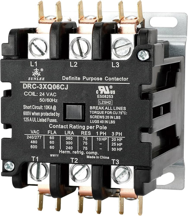 CONTACTOR 60AMP 24V 50/60HZ 3POLE CONTACTOR 60AMP 24V 50/60HZ 3POLE