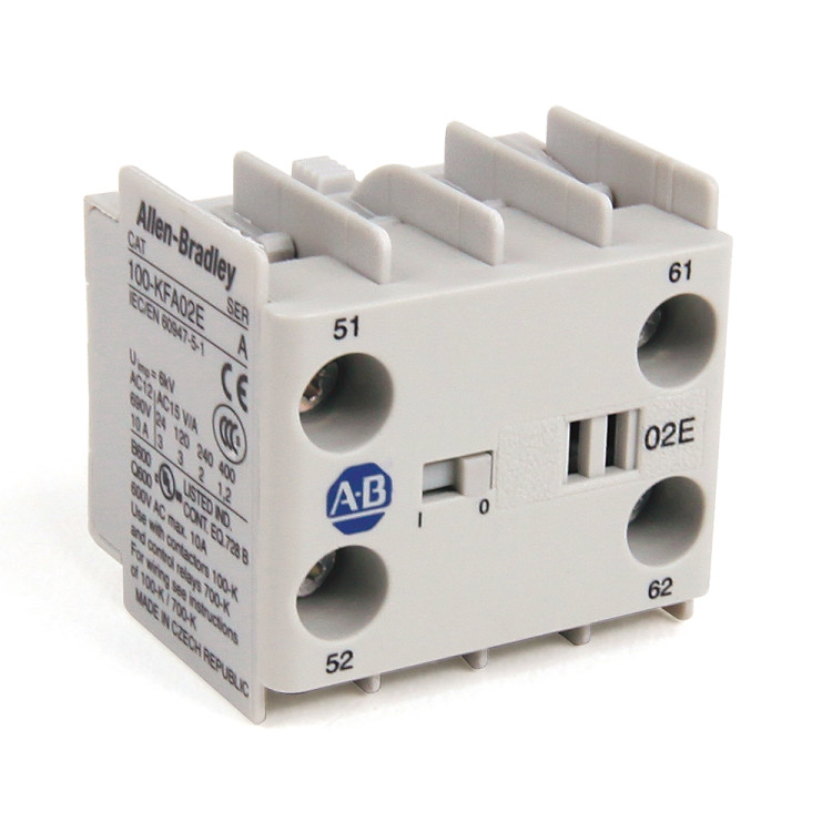 ALLEN BRADLEY 100-KFA22Z 100-K/104-K/700-K AUXILIARY CONTACT BLOCKS, SCREW-IN TERMINALS, STARTING AT 5-, 2 N.O. / 2 N.C., SHIPPED IN PACKAGE QUANTITIES OF 1 ALLEN BRADLEY 100-KFA22Z 100-K/104-K/700-K AUXILIARY CONTACT BLOCKS, SCREW-IN TERMINALS, STARTING AT 5-, 2 N.O. / 2 N.C., SHIPPED IN PACKAGE QUANTITIES OF 1