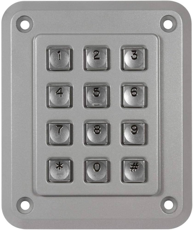 STORM 1K12T103  SWITCH, KEYPAD, 3X4, 50MA, 24V, ZINC; KEYPAD ARRAY:3 X 4; CONTACT VOLTAGE DC NOM:24V; CONTACT CURRENT MAX:50MA; KEYPAD OUTPUT:MATRIX; PANEL CUTOUT WID