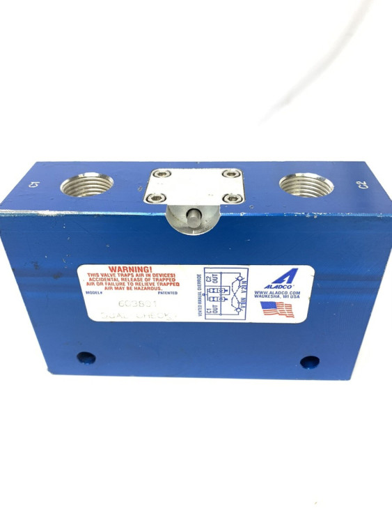 ALADCO INC 603801 DUAL-CHECK VALVE 3/8 NPTF WITH OVERRIDE ALADCO INC 603801 DUAL-CHECK VALVE 3/8 NPTF WITH OVERRIDE