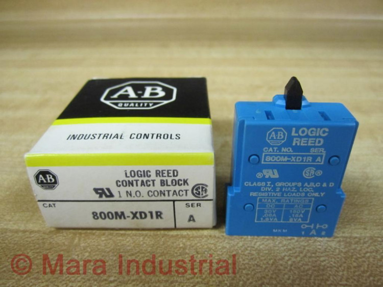 ALLEN BRADLEY 800M-XD1R BLOCK,LOGIC REED CONTACT 150V AC MAX 0.15 AMPS