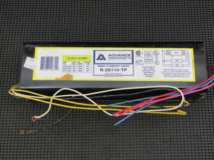 ADVANCE BALLAST VS-2S110-TP BALLAST 277V ADVANCE BALLAST VS-2S110-TP BALLAST 277V