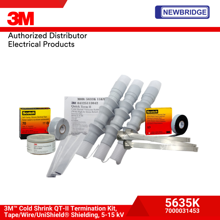 3M 5633K COLD SHRINK TERMINATION KIT-SKIRTED (3 TERMS/KIT) 3M 5633K COLD SHRINK TERMINATION KIT-SKIRTED (3 TERMS/KIT)