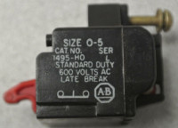 ALLEN BRADLEY 1495-H0 AUXILIARY CONTACT NC FOR STARTER OR CONTACTOR